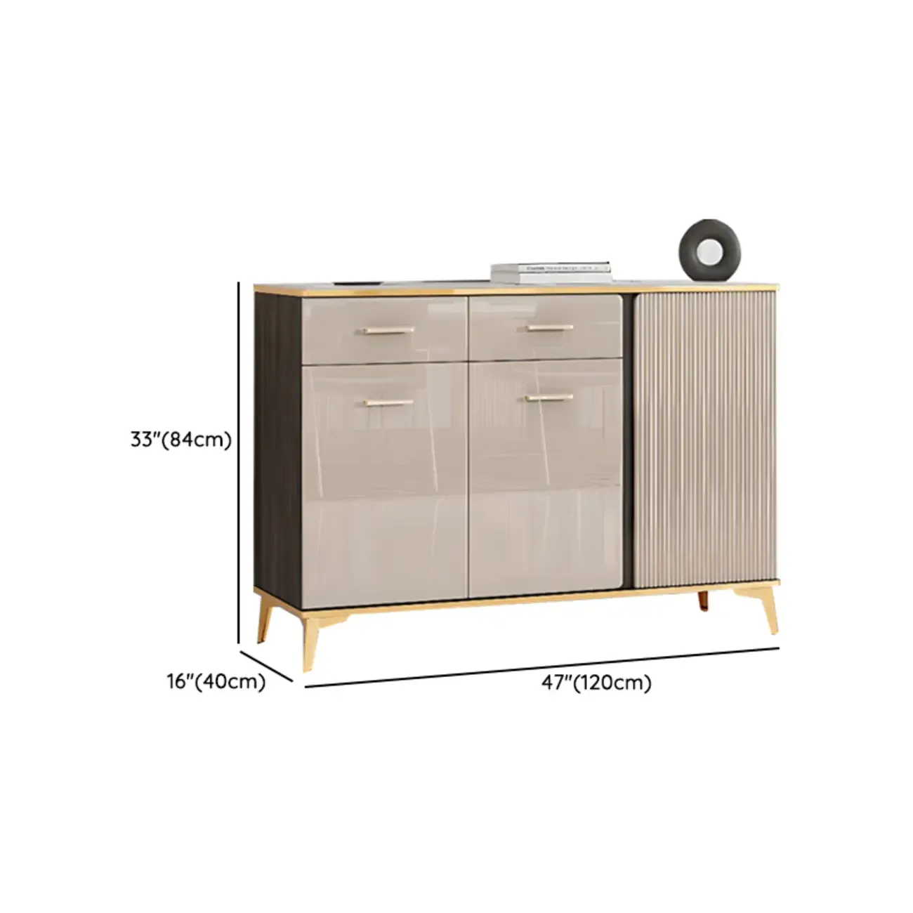 Glam Adjustable Wooden Dining Hutch China Cabinet