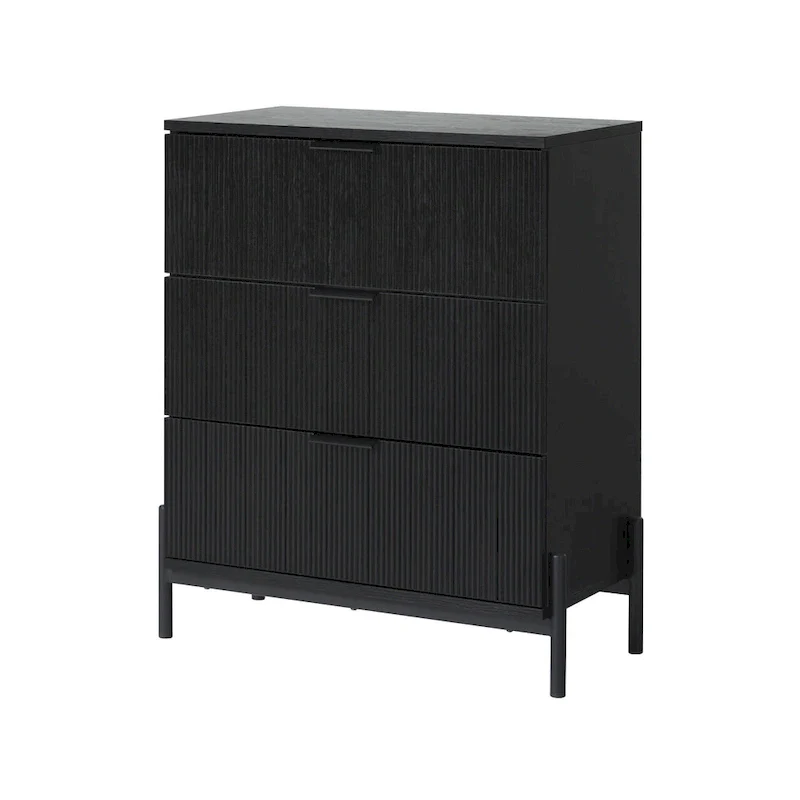 Middlebrook Designs Three Drawer Chest with Reeded Drawer Fronts