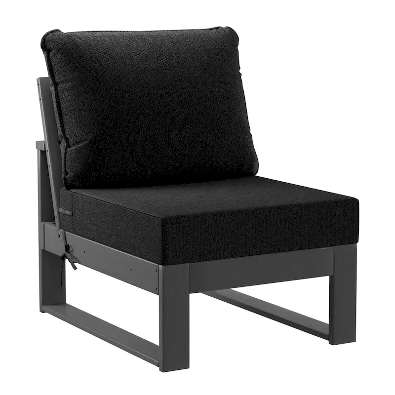 Polytrends Endless Patio 5-Piece Deep Seating Set with Ottoman with Gray Frame