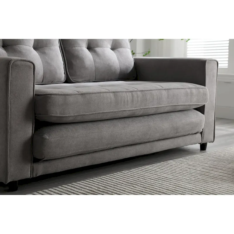3 Fold Velvet Sofa,Convertible Sleeper Sofabed with Pull Out Couch Bed