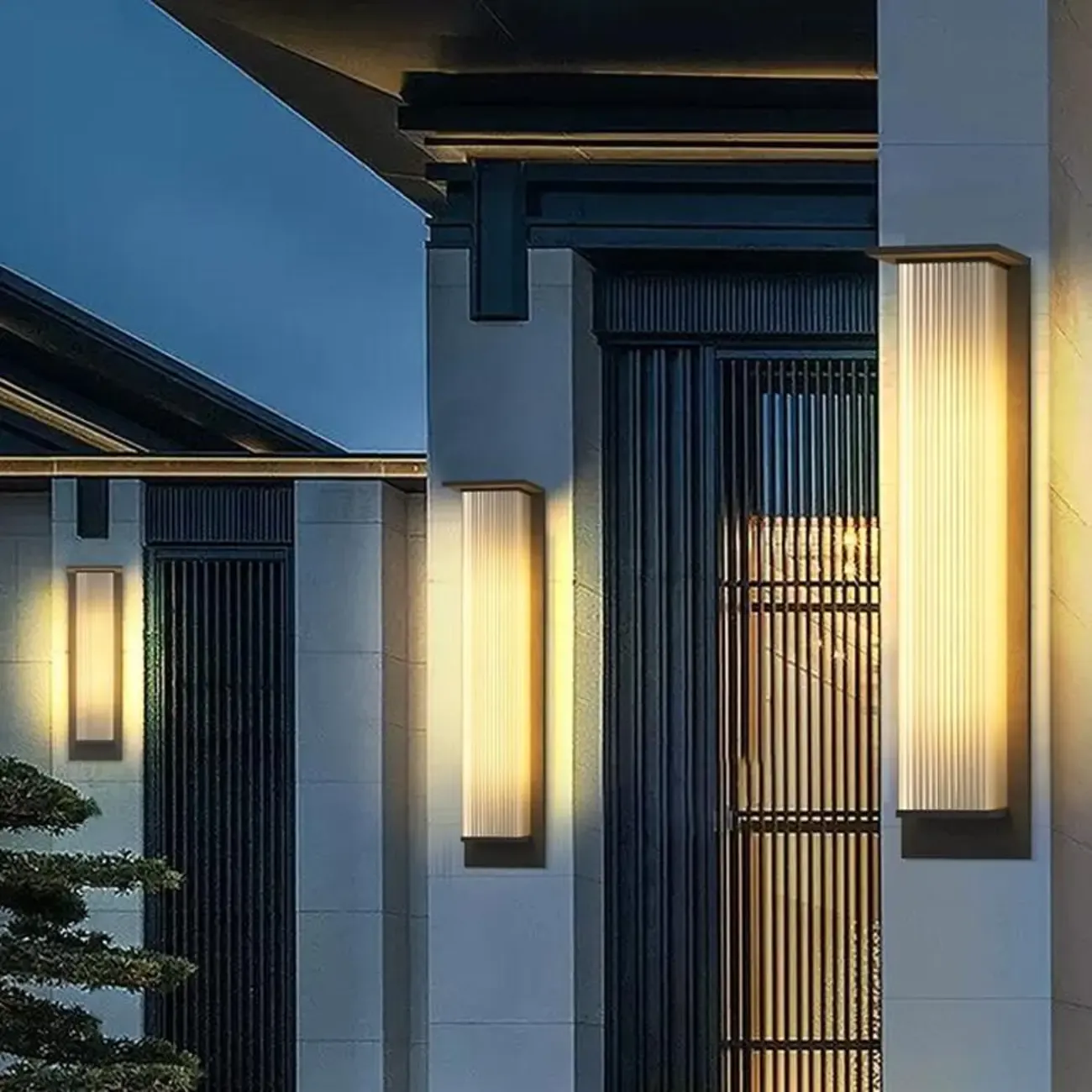 Modern Metal Black Rectangle LED Outdoor Wall Light