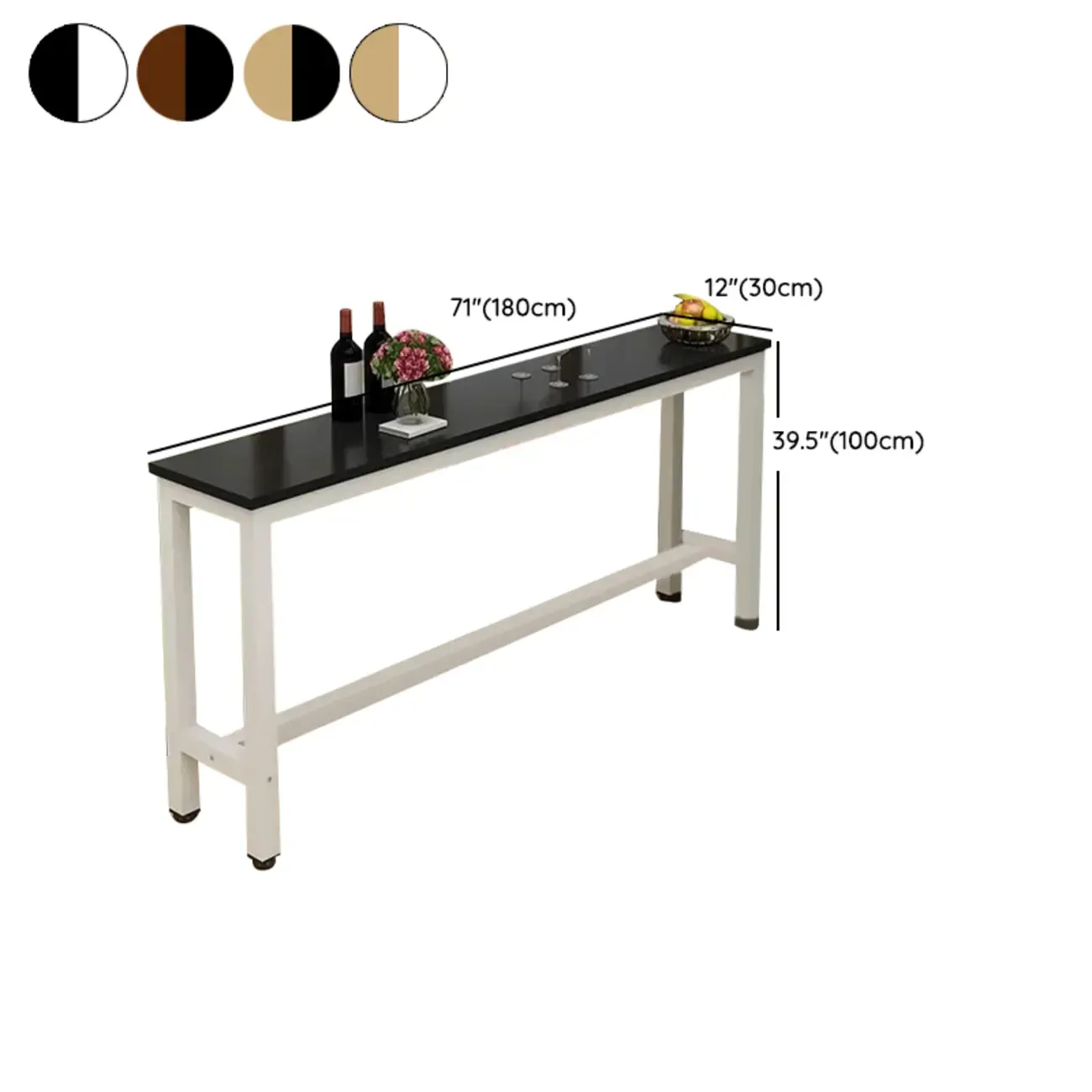 Modern Brown Wooden Fixed Top Bar Tables