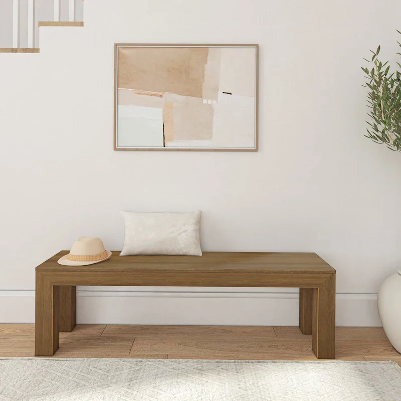 Plank and Beam Solid Wood Modern Dining Bench - 61