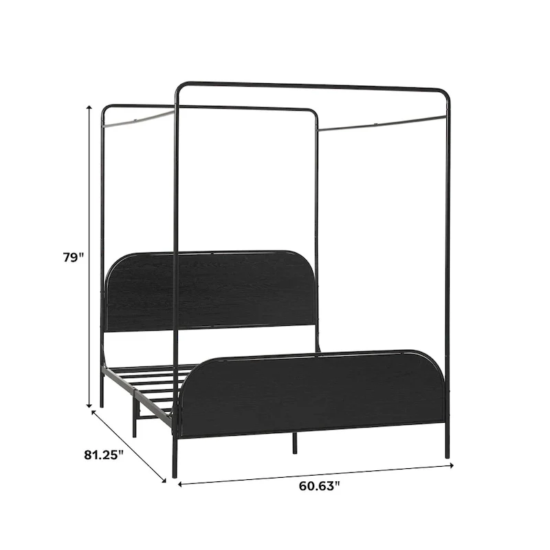 Middlebrook Designs Modern Curved Metal Queen Canopy Bed