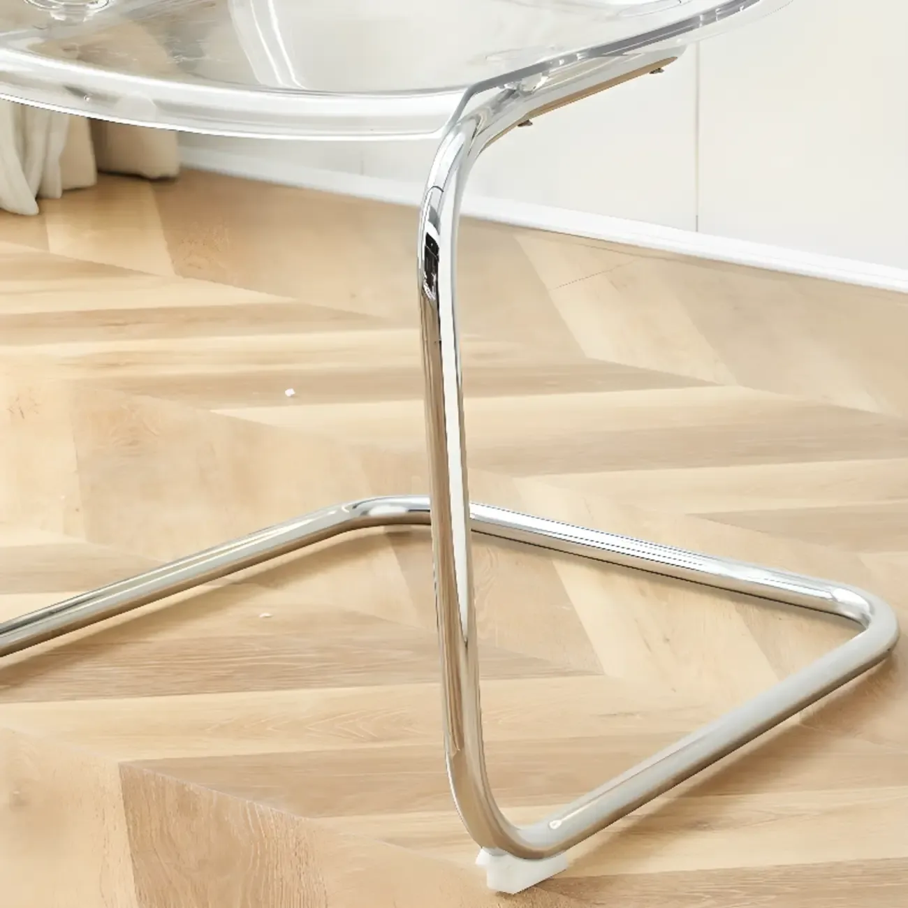 Modern Solid Back Armless Acrylic Dining Chairs