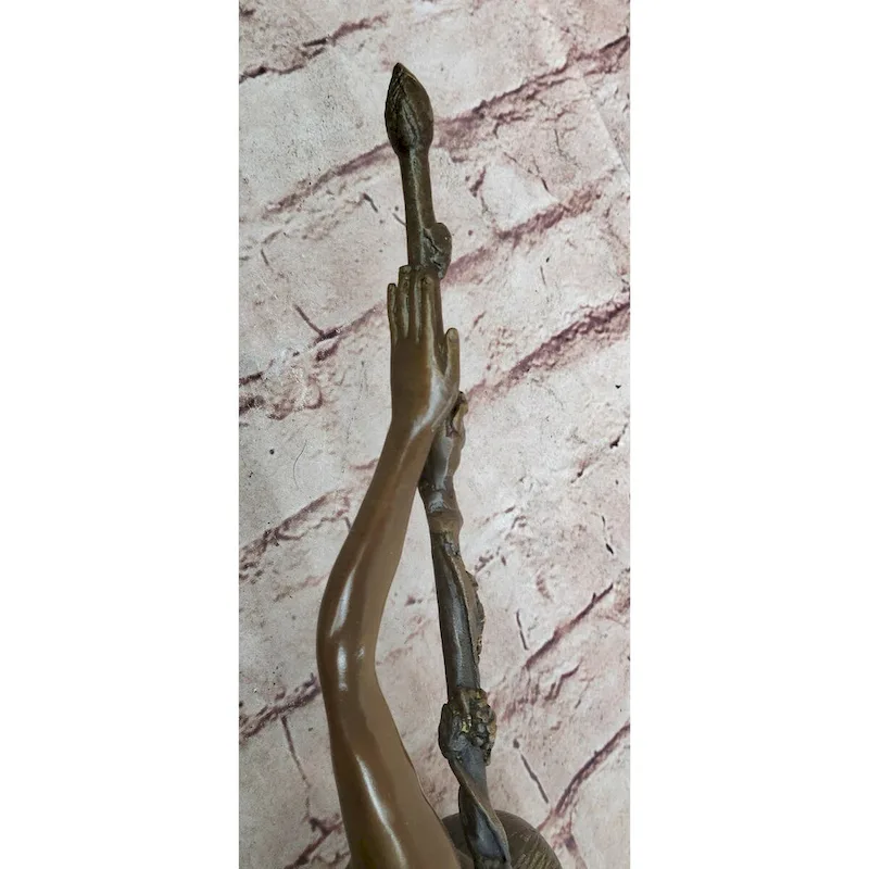 Dancer Of Thyrsus By Pierre Le Faguays - Art Deco Bronze Sculpture On Marble Base