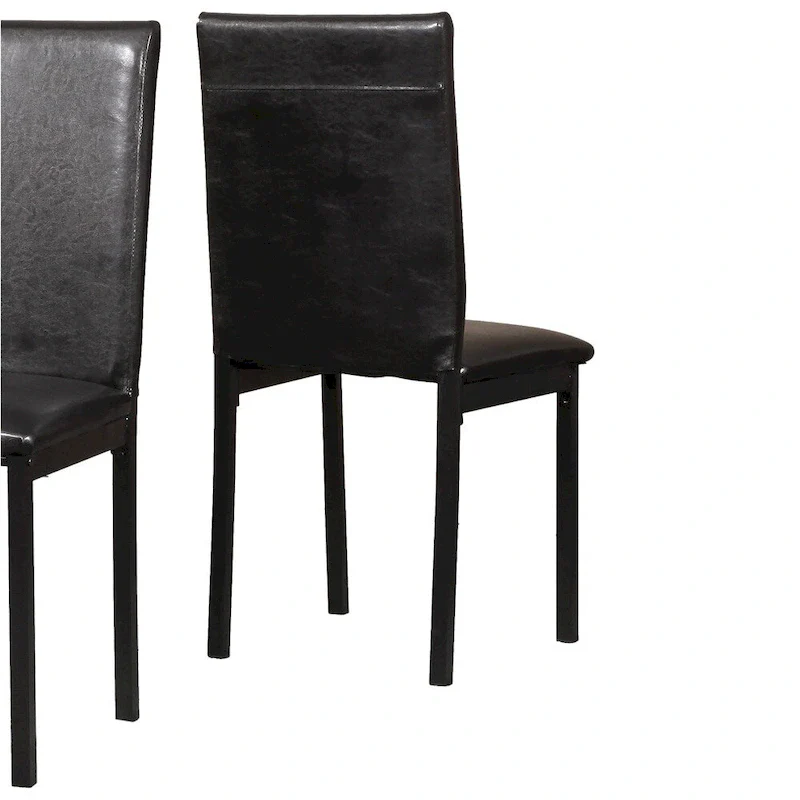 Faux Leather Seat Metal Frame Dining Chairs,Set of 4