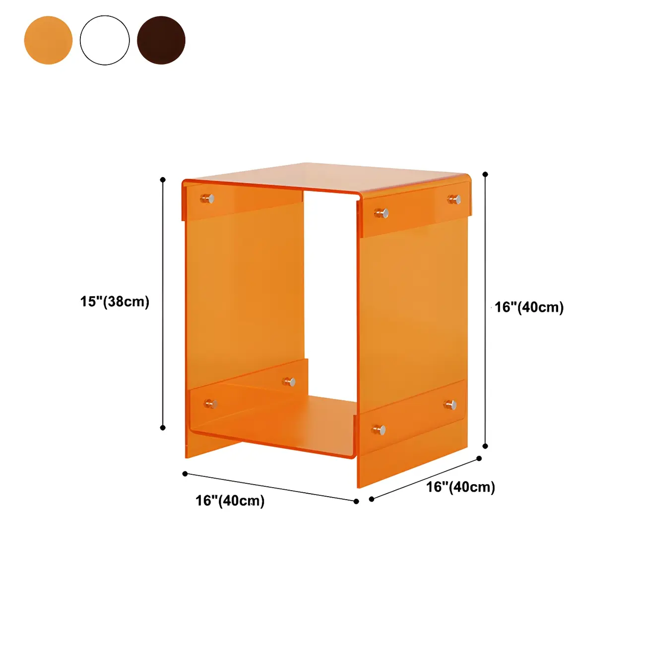 Modern Acrylic Bedside Table with Shelf