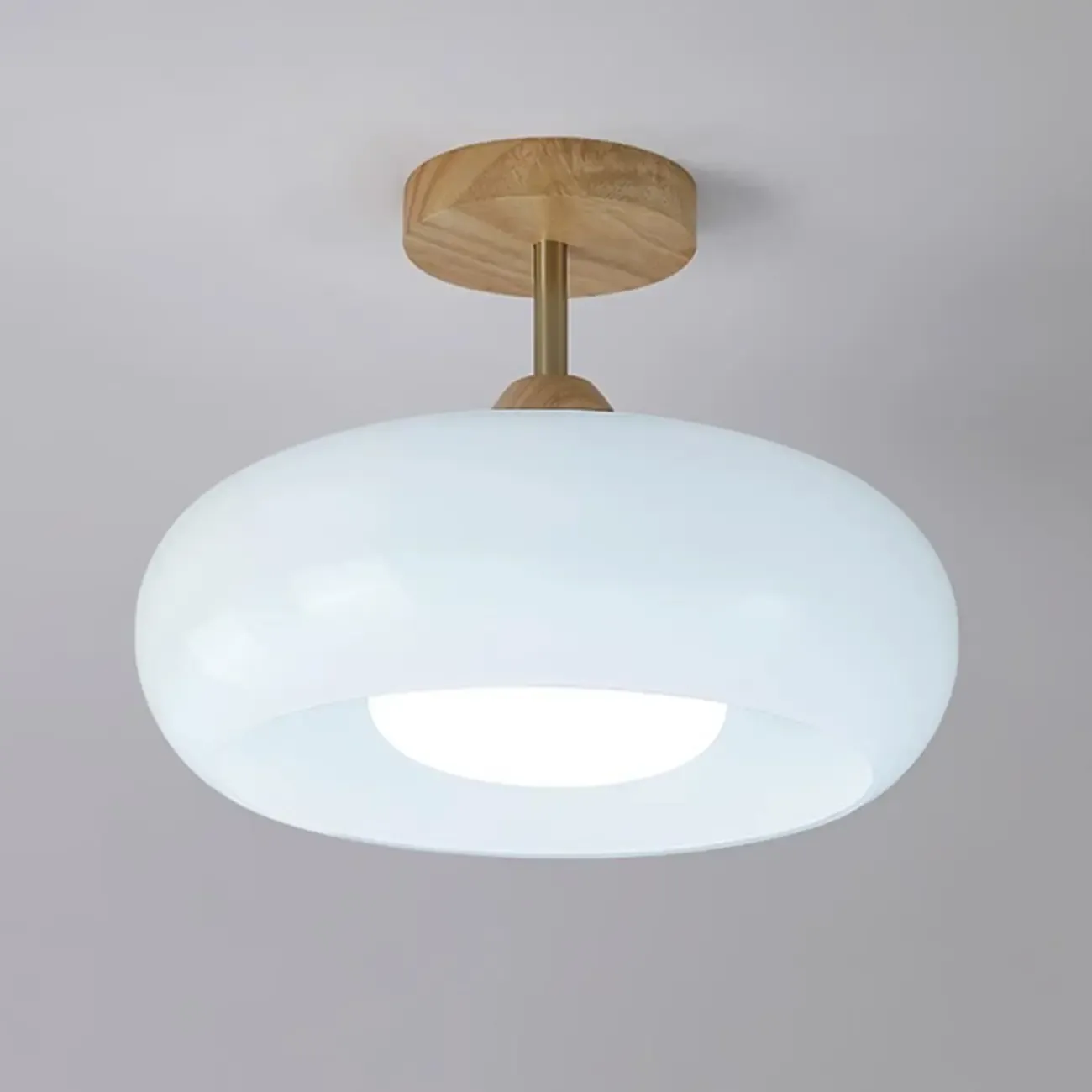 Modern Mini Semi Flush Mount Ceiling Light with Drum Shape
