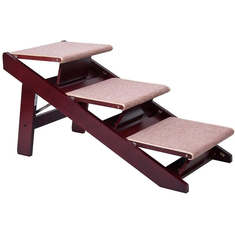 PAWLAND 2-in-1 Portable Folding Pet Stairs for Dogs, Cats, High Beds,Dog Steps, Easy Climb Pet Step Stool