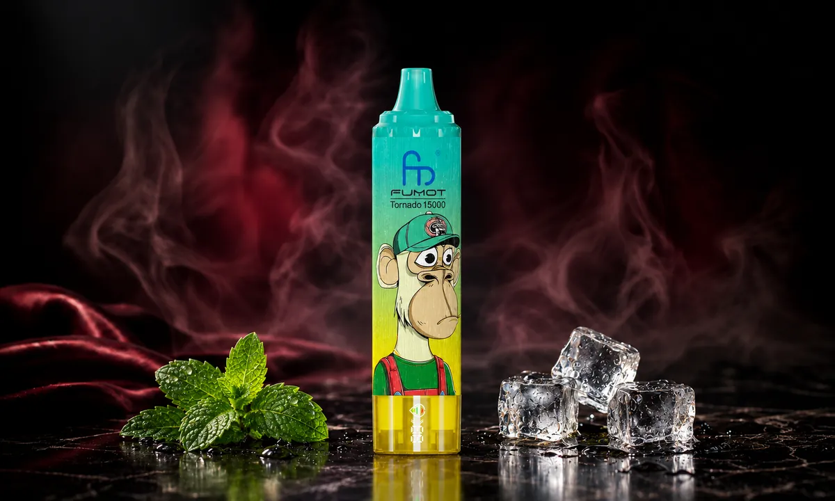 FUMOT Tornado 15000 Cool Mint – E-Zigarette in einer atmosphärischen Produktszene