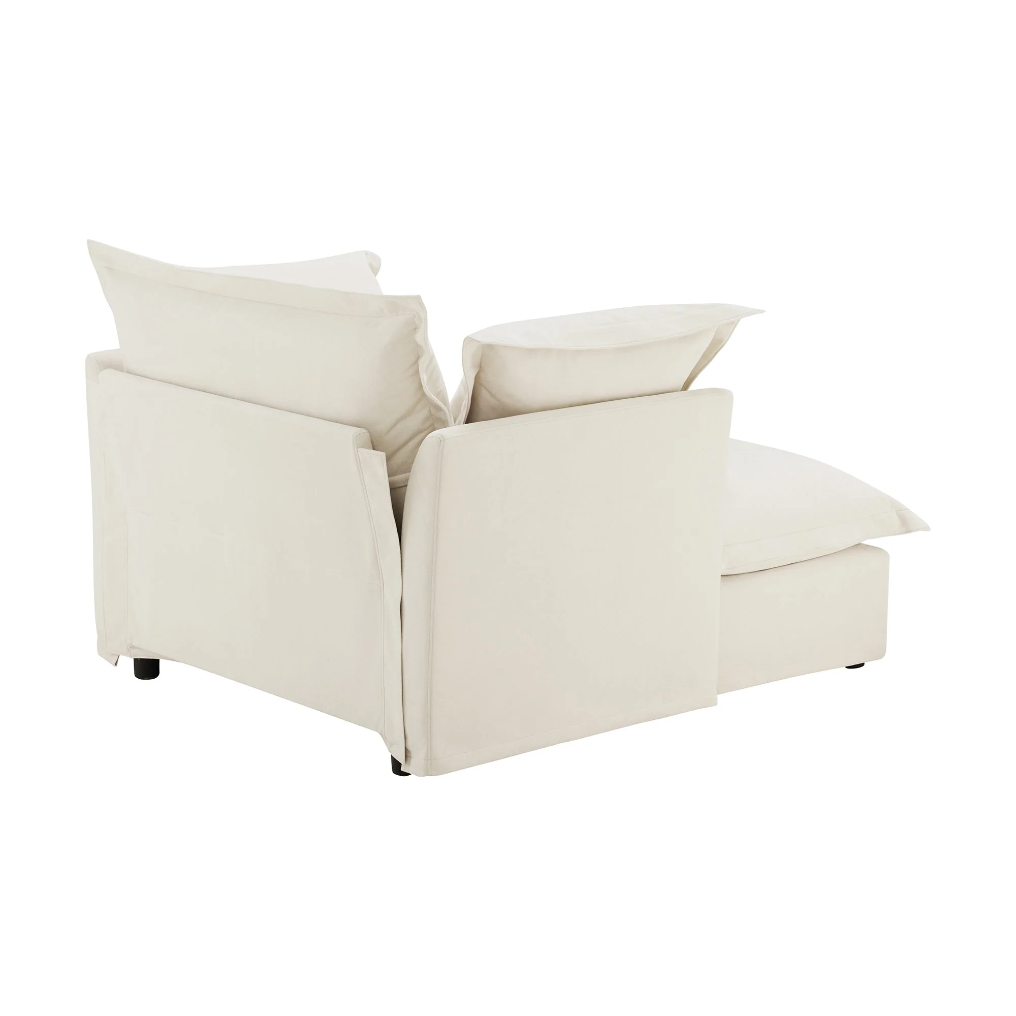 Walker Edison | Removable Slipcovered Accent Chair with Ottoman