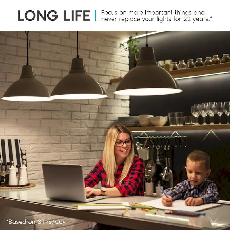 Luxrite A19 LED Light Bulb 60W Equivalent, Dimmable, 800 Lumens, Enclosed Fixture Rated, Energy Star, E26 Base (24 Pack)