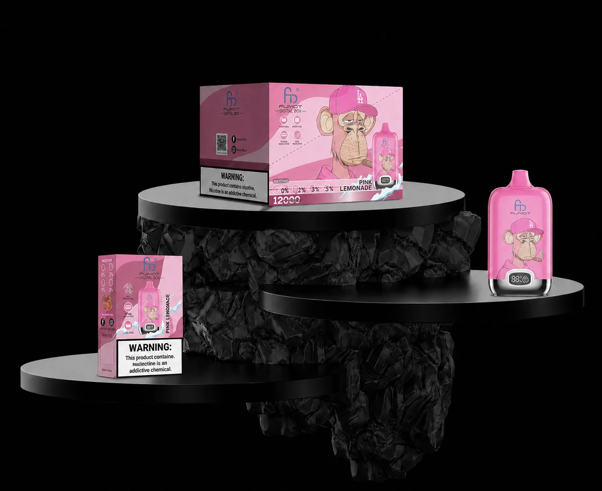 Fumot Digital Box 12000 Pink Lemonade Einzelgerät, Retail-Box und Display-Box