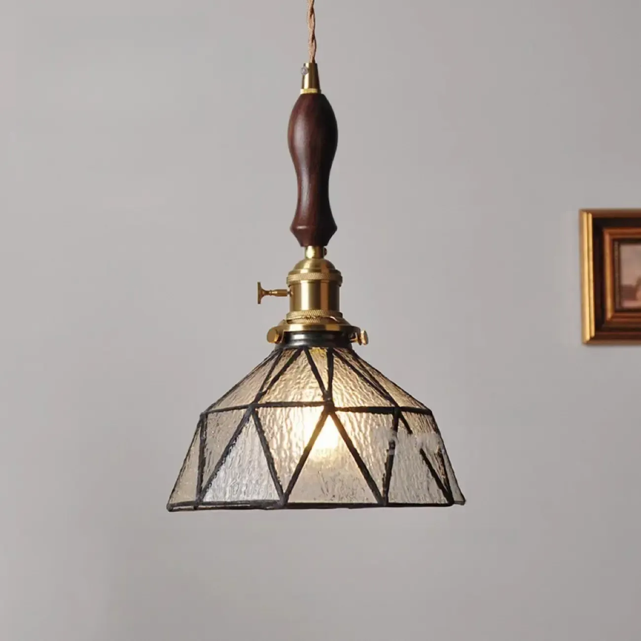 Modern Geometric Glass LED Hanging Pendant Light