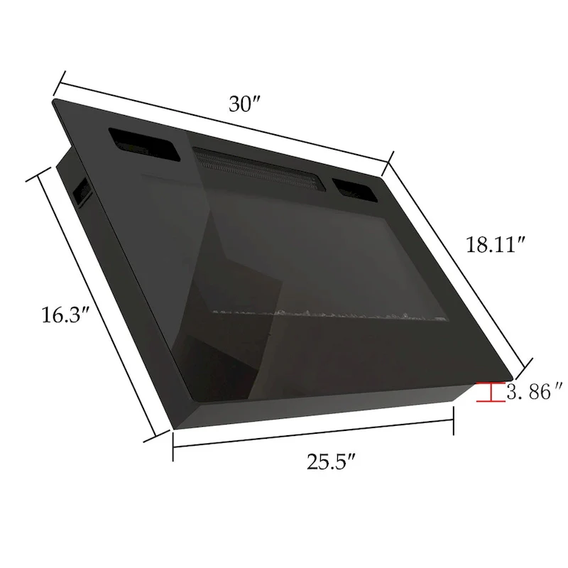 30 Recessed Electric Fireplace High Glossy TV Stand Combo Fireplace