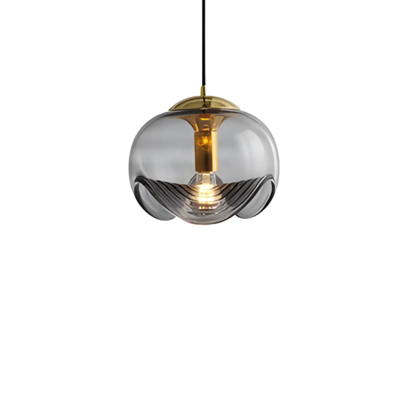 Modern Geometirc Gold Clear Glass Kitchen Pendant Light