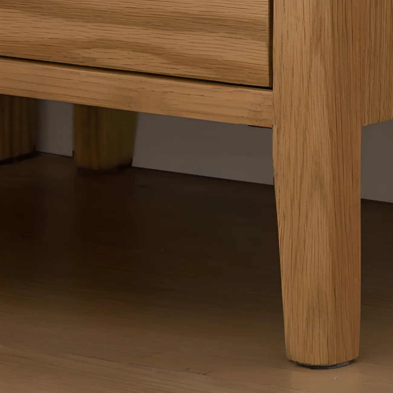 Narrow Modern Wooden Nightstand with 3 Drawers