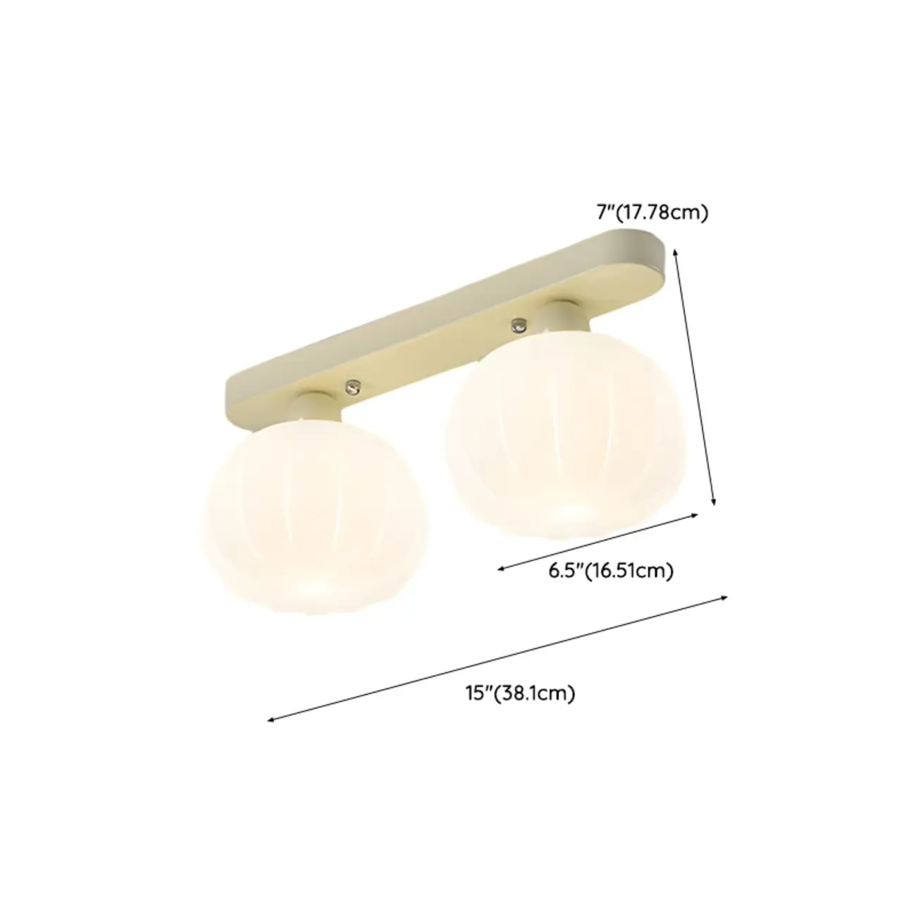 Stylish Pumpkin Semi Flush Ceiling Light with Resin Shade