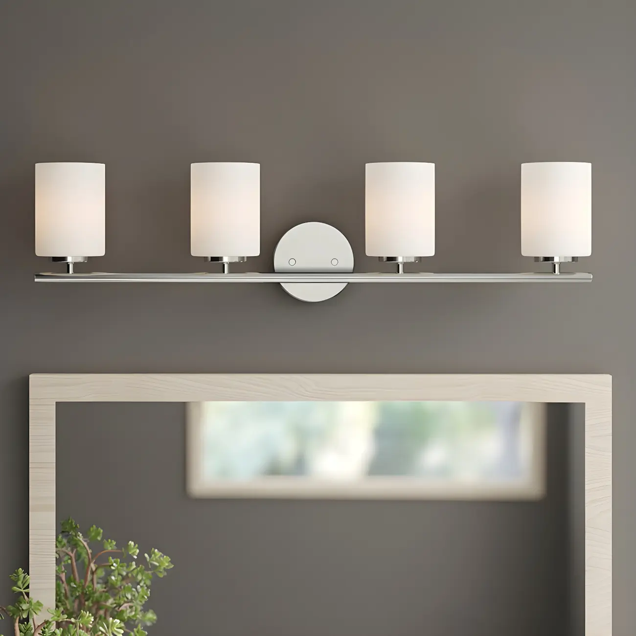 Industrial Metal Cylinder Glass Bathroom Vanity Light