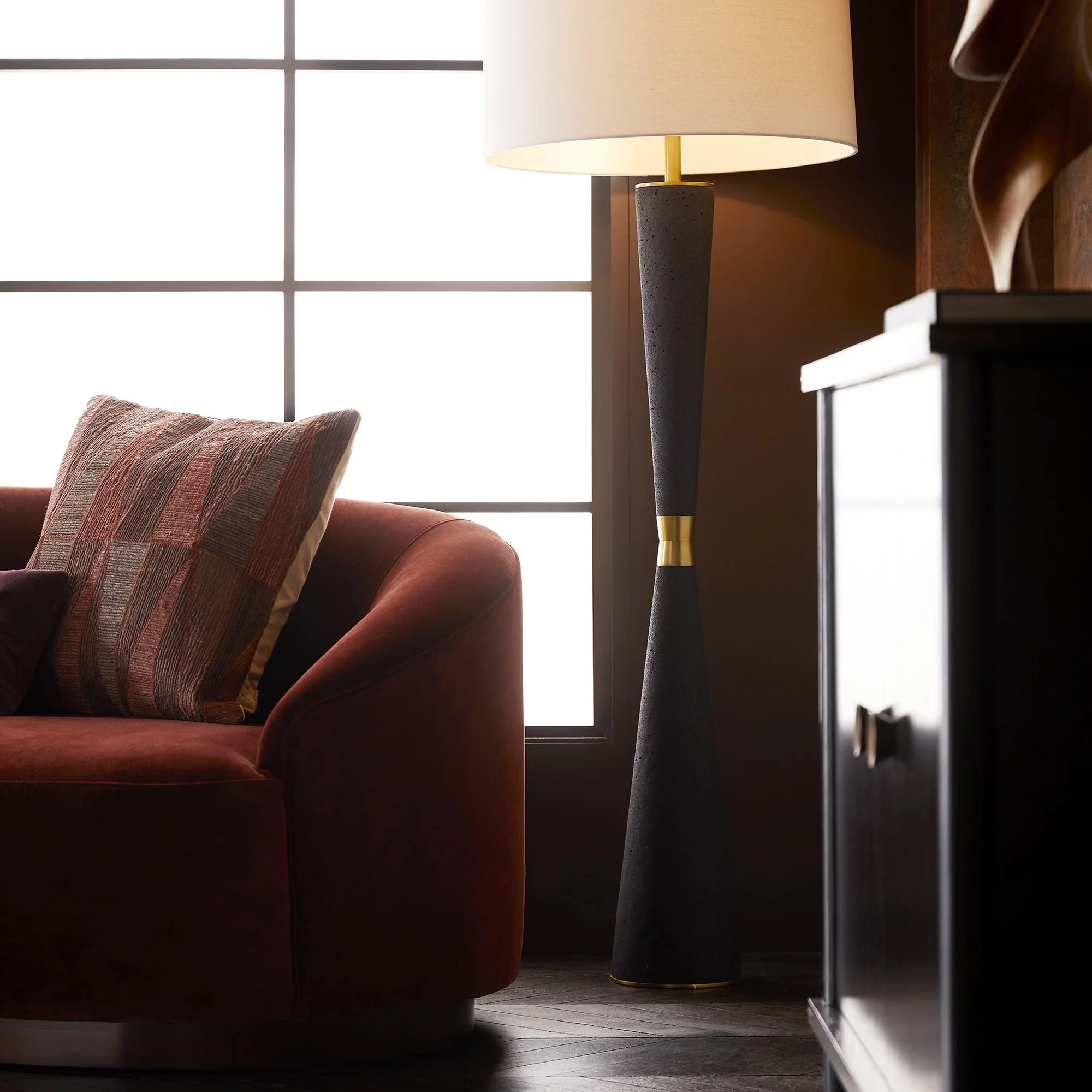 Turner Small Sofa in Paprika Velvet Upholstery