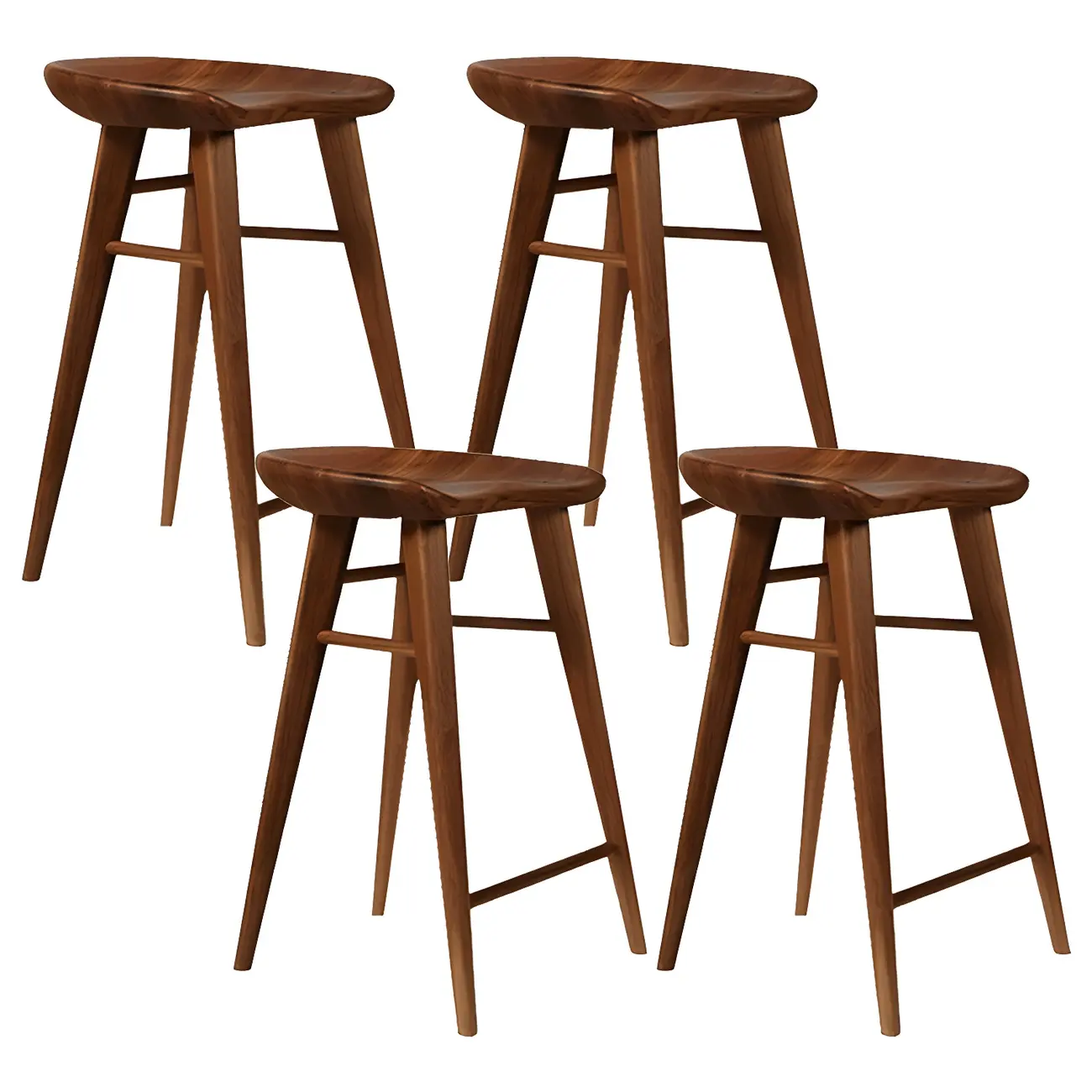 Counter Height Modern Wood Backless Bar Stool