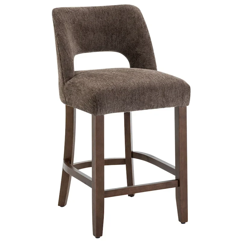 Set of 2 Wooden Bar Stools with Footrest