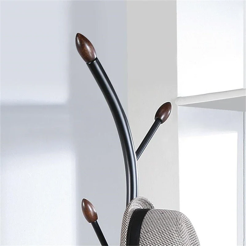 Metal Branch Design Standing Coat Rack with 9 Hooks