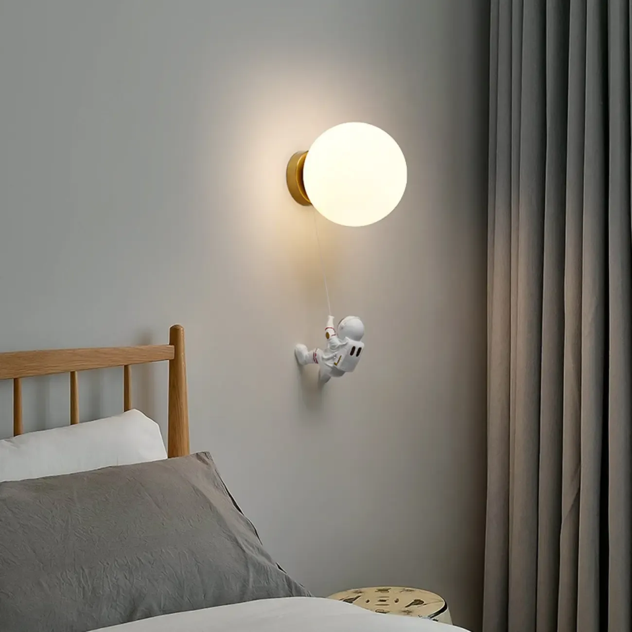 Kids Astronaut Globe LED Wall Sconce for Bedroom Lighting