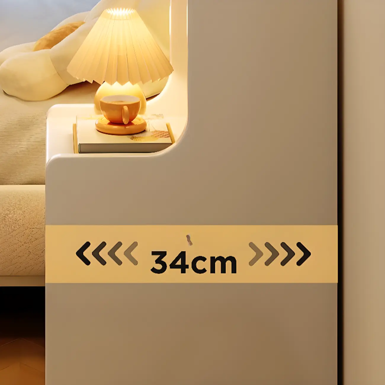 Modern Bedside Table with Drawers - White Nightstand