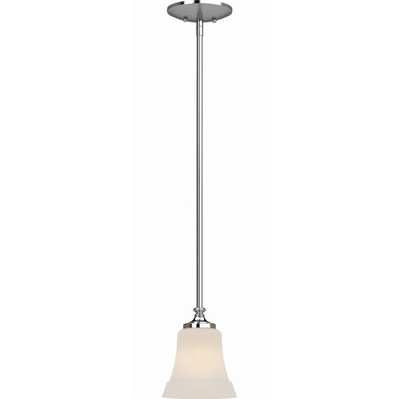 Volume Lighting Tes 1-Light Chrome Mini Pendant Frosted Glass Bell