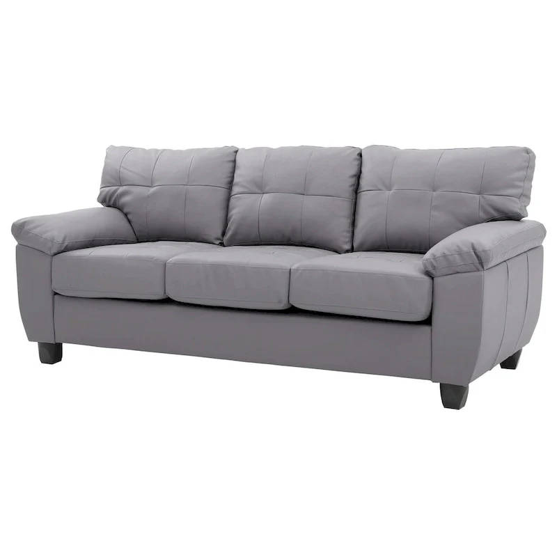Gallant 78 in. W Flared Arm Faux Leather Straight Sofa - 33L x 78W x 35H