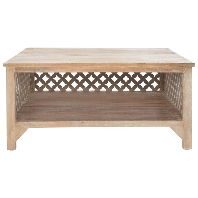 SAFAVIEH Bernardina Square Single Shelf Coffee Table - 34 L x 34 D x 16 H - 34Wx34Dx16H