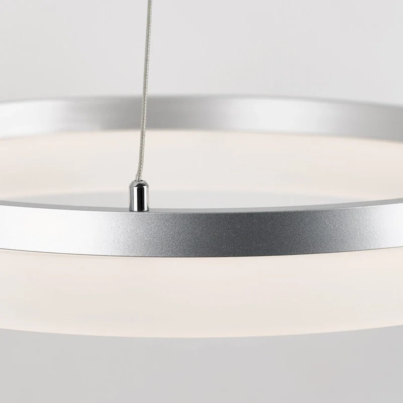 Artika Optical Ring LED Pendant Ceiling Light, Silver - Multiple CCT