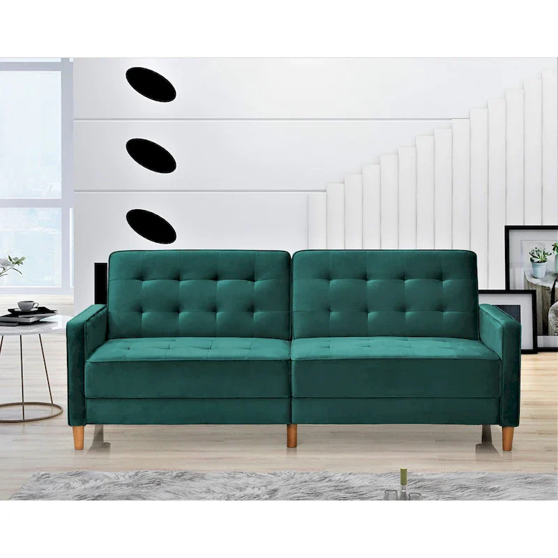 Jonathan Tufted Velvet Sofa Bed Sleeper