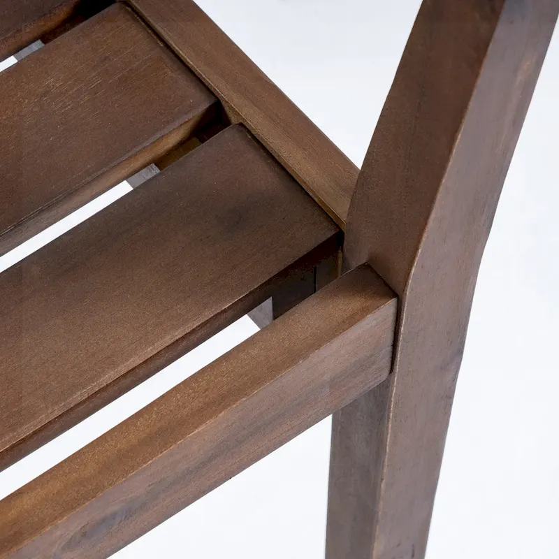 Acacia Wood Patio Dining Chairs Set of 2