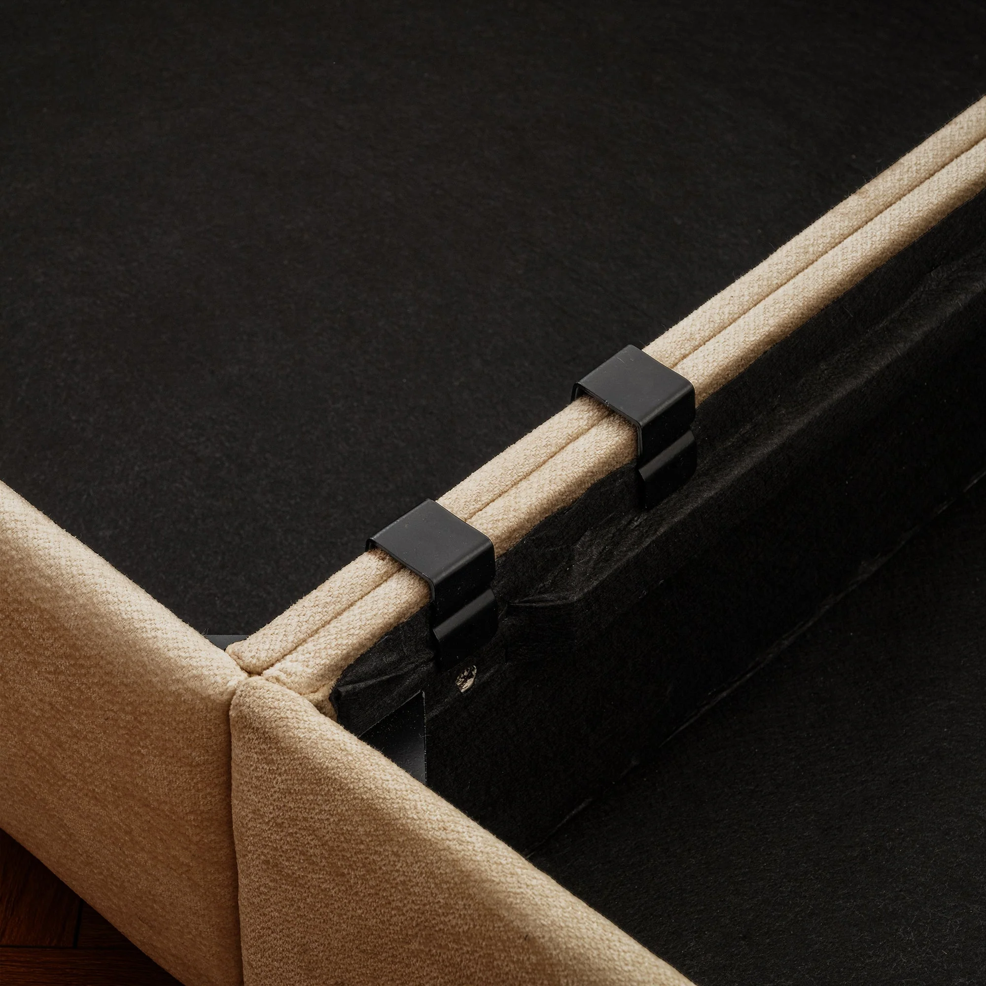 Walker Edison | Modern Stylish Camel Chenille Loveseat Sofa with Ottoman