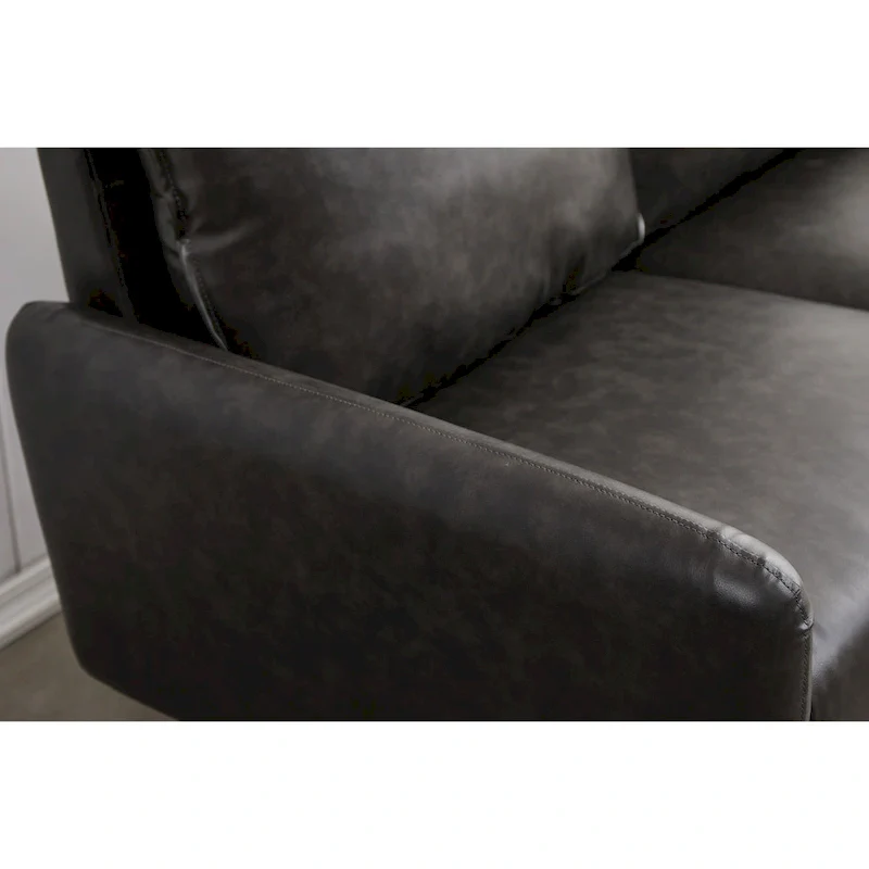Faux leather 58 Square Arm Loveseat