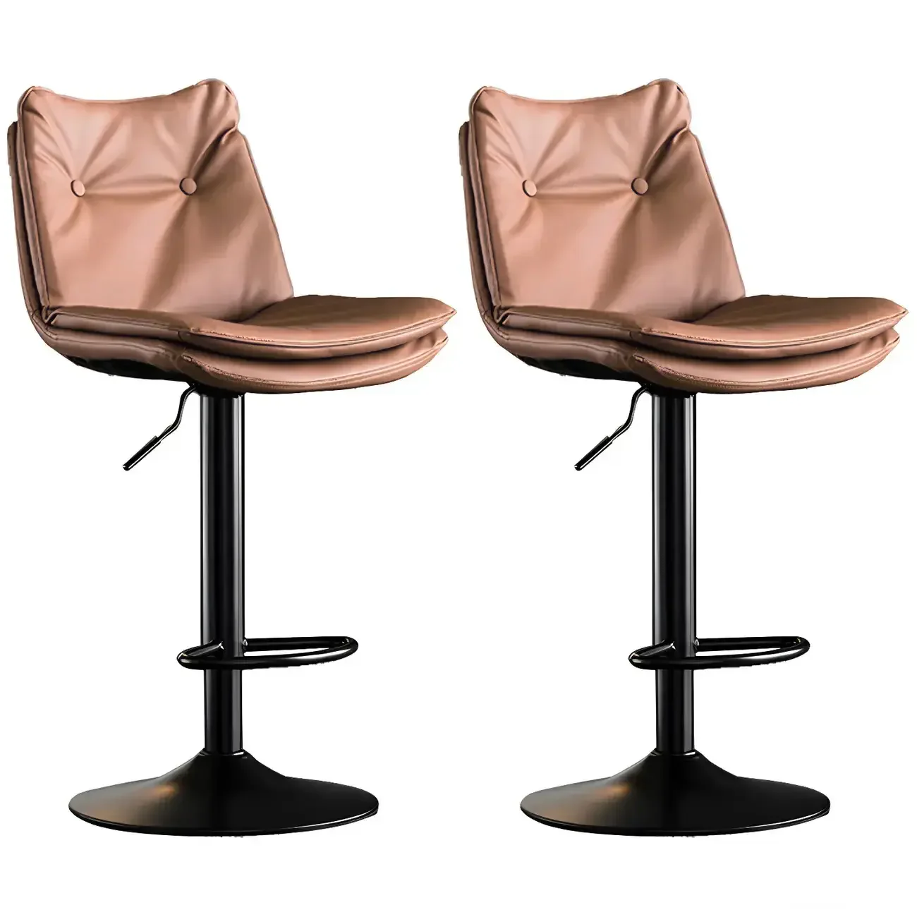 Modern Adjustable Leather Swivel Bar Stools