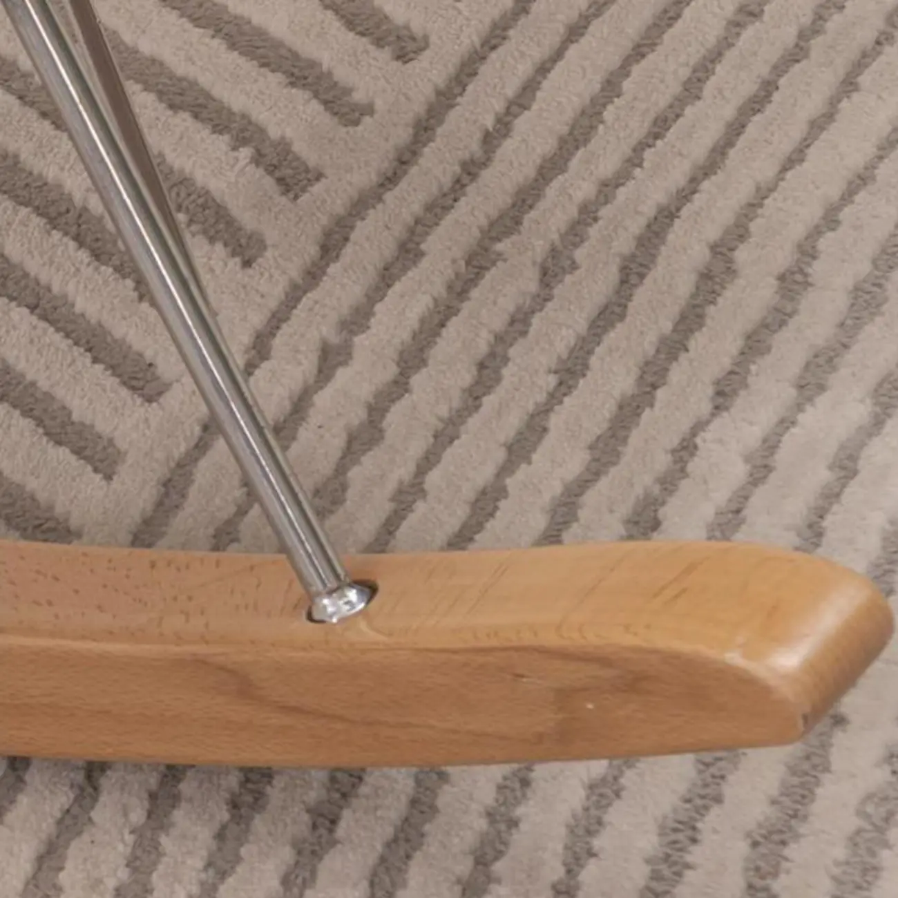 Modern Flannel Upholstered Armless Rocking Chair with Ottoman