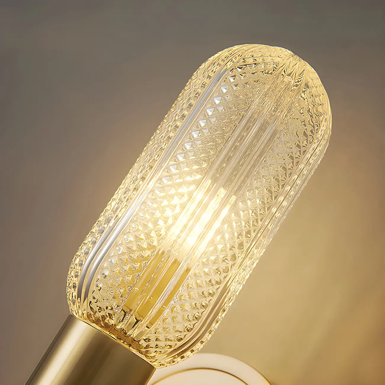 Unique Gold Up Down Wall Mounted Prismatic Glass Vanity Light