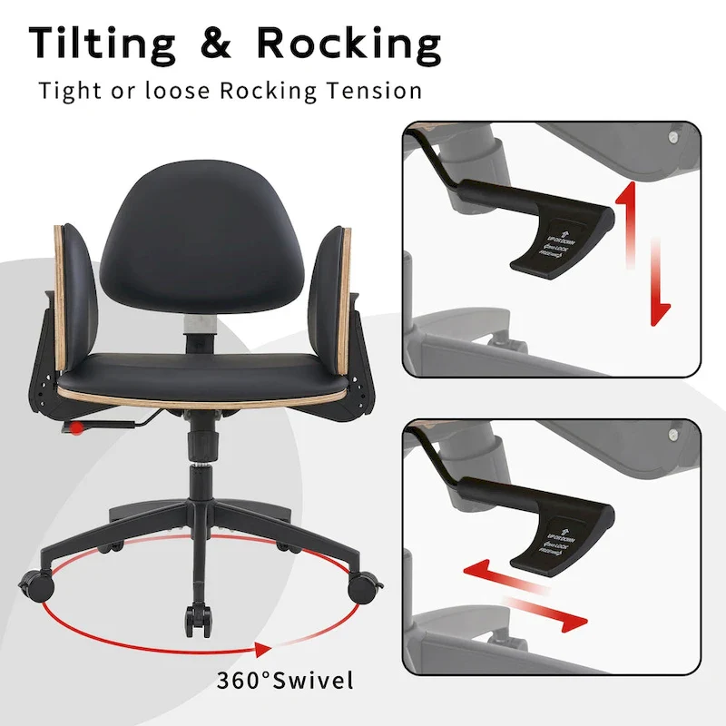 Black Ergonomic Adjustable Meditation Chair Multi-Position Home Office Chair