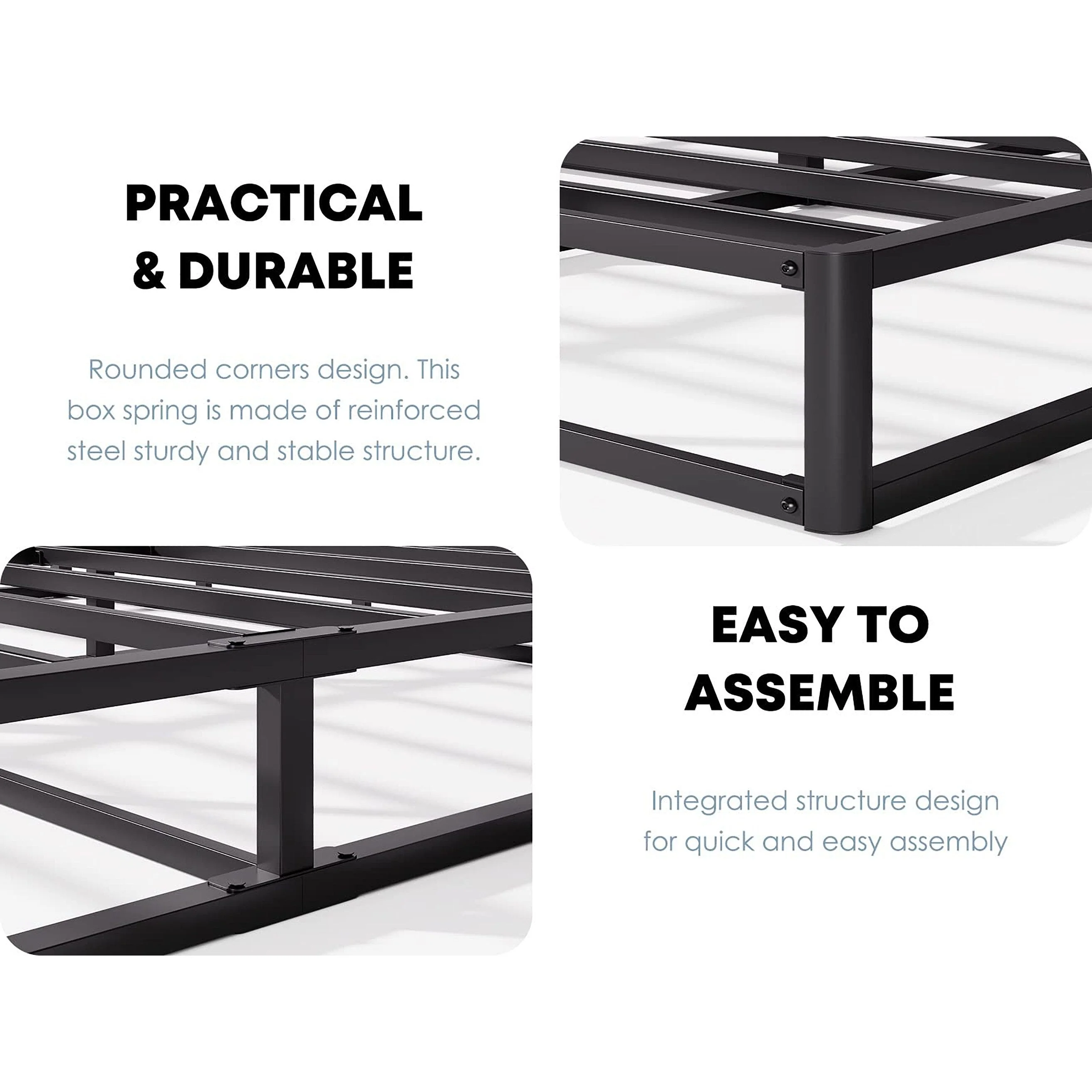 FSCHOS 7 Inch Metal Box Spring, Basics Mattress Foundation, No Legs