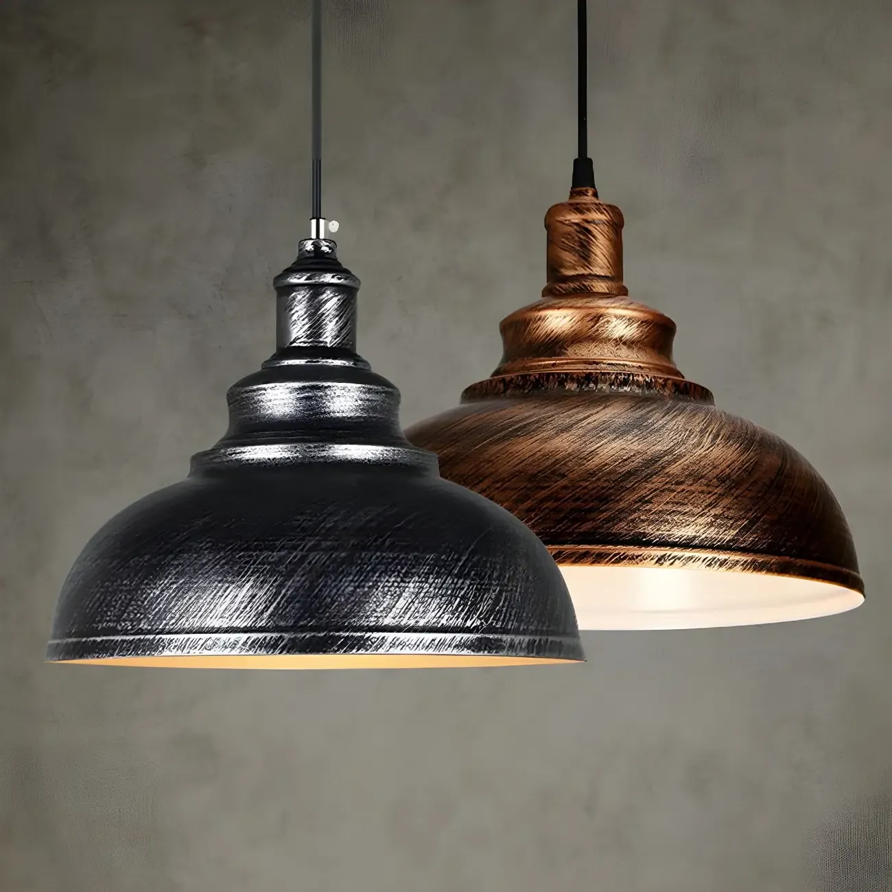 HomeyFad Industrial Warehouse Style Metal Hanging Kitchen Pendant Light