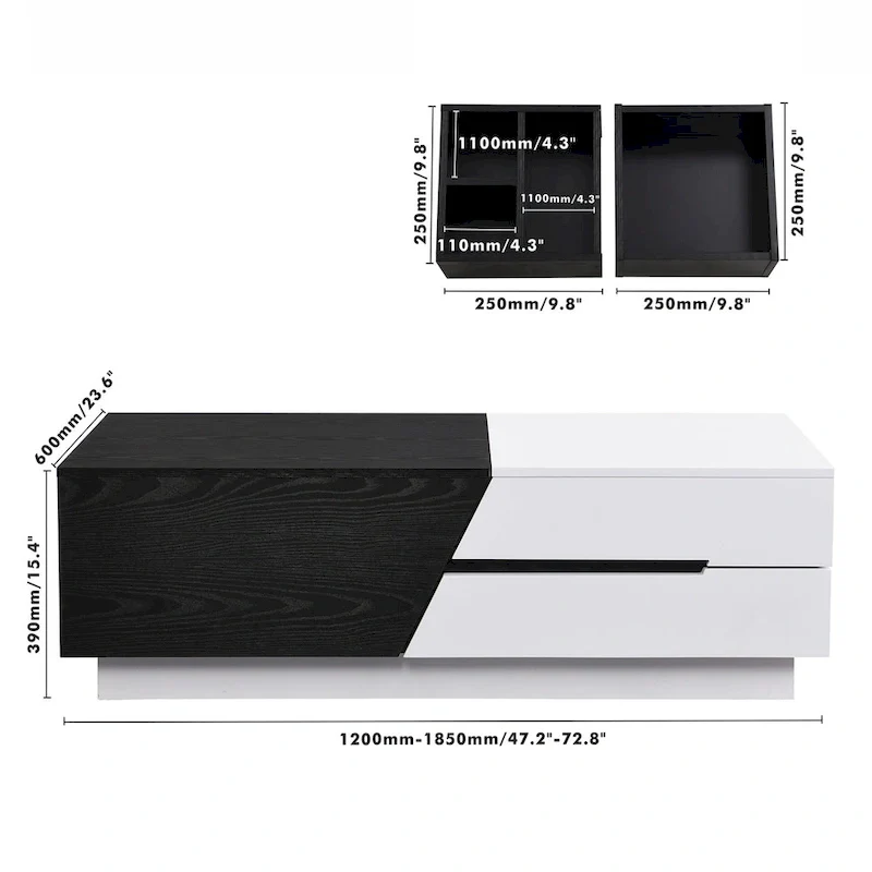 Merax Modern Extendable Sliding Top Coffee Table