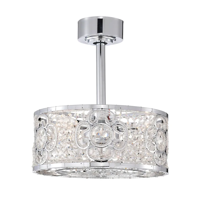 Ralph 15 Inch Chrome Polish Crystal Fandelier - N/A