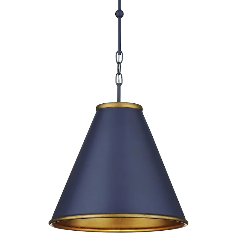 Currey & Company Pierrepont Small Blue Pendant - 18 h x 16 dia