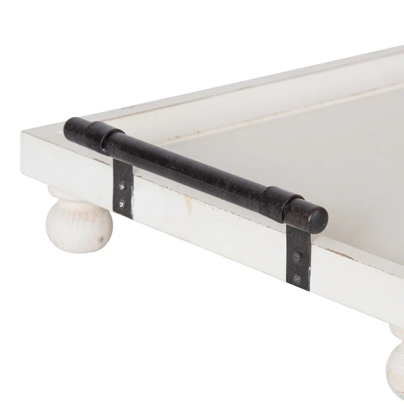 Kate and Laurel Bruillet Wooden Footed Tray - 12x16