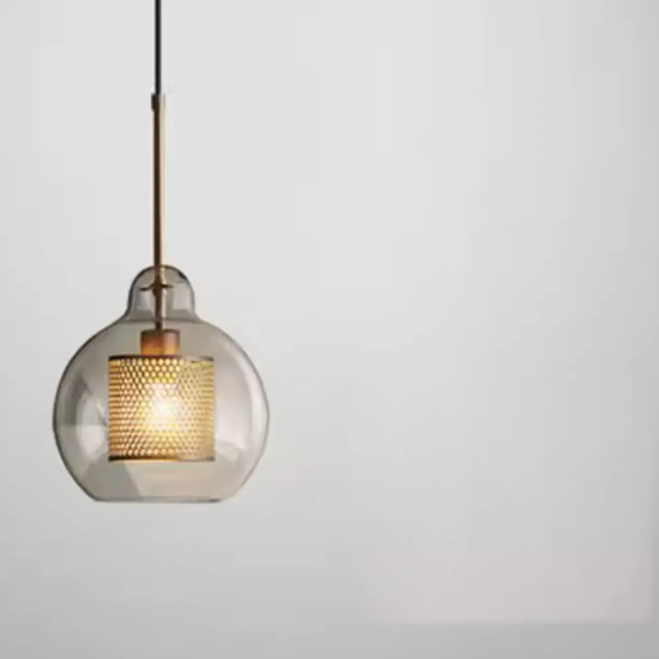 Modern Clear Glass Kitchen Island Pendant Light Metal Frame