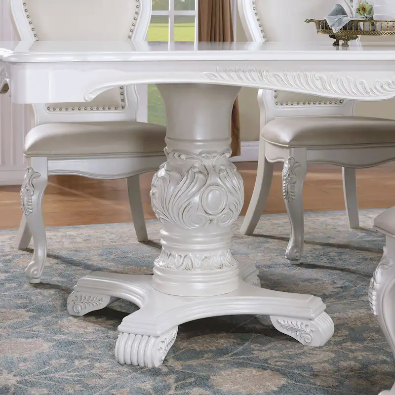 Furniture of America Eugene Traditional Solid Wood 9-Piece Expandable Dining Table Set